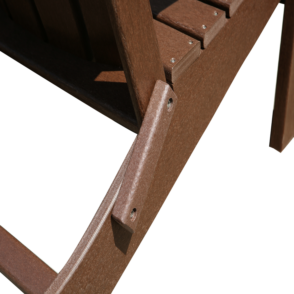 Folding Adirondack Chair with Easy Maintenance & Weather Resistant Classic Outdoor Lounge Plastic Furniture for Patio, Deck, Garden, Backyard, Beach, Pool and Fire Pit Seating,Brown